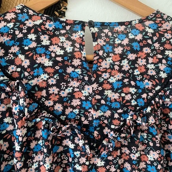 Madewell Floral Ruffle-Yoke Cotton Long Sleeve Blouse - Picture 11 of 14